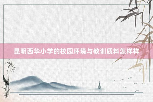 昆明西华小学的校园环境与教训质料怎样样